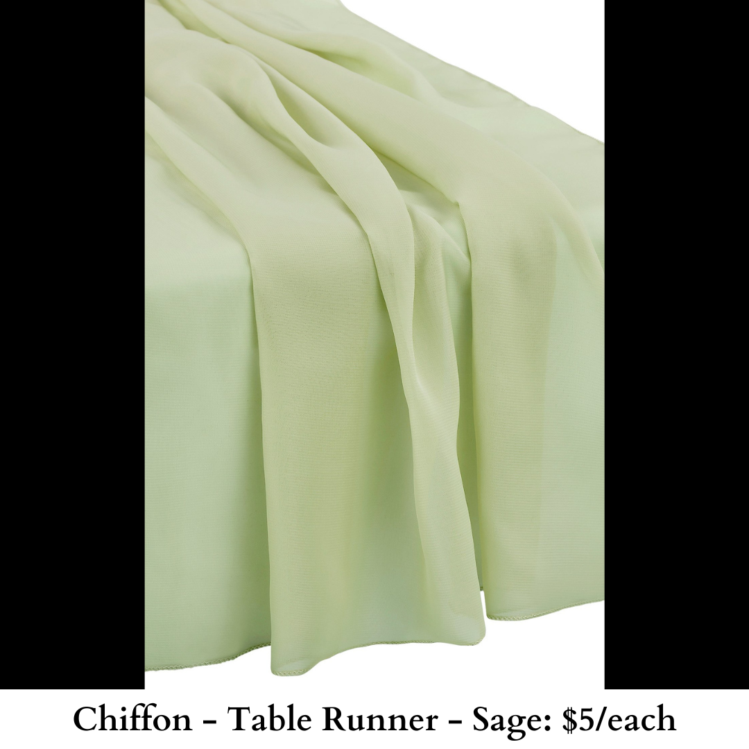 Chiffon-Table Runner-Sage-602