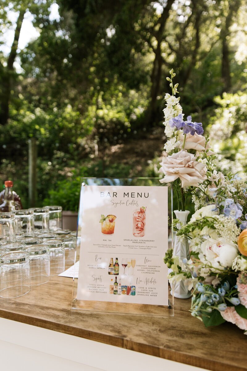 Wedding reception details by elopement photographer washington Erica Rochelle Phtoography