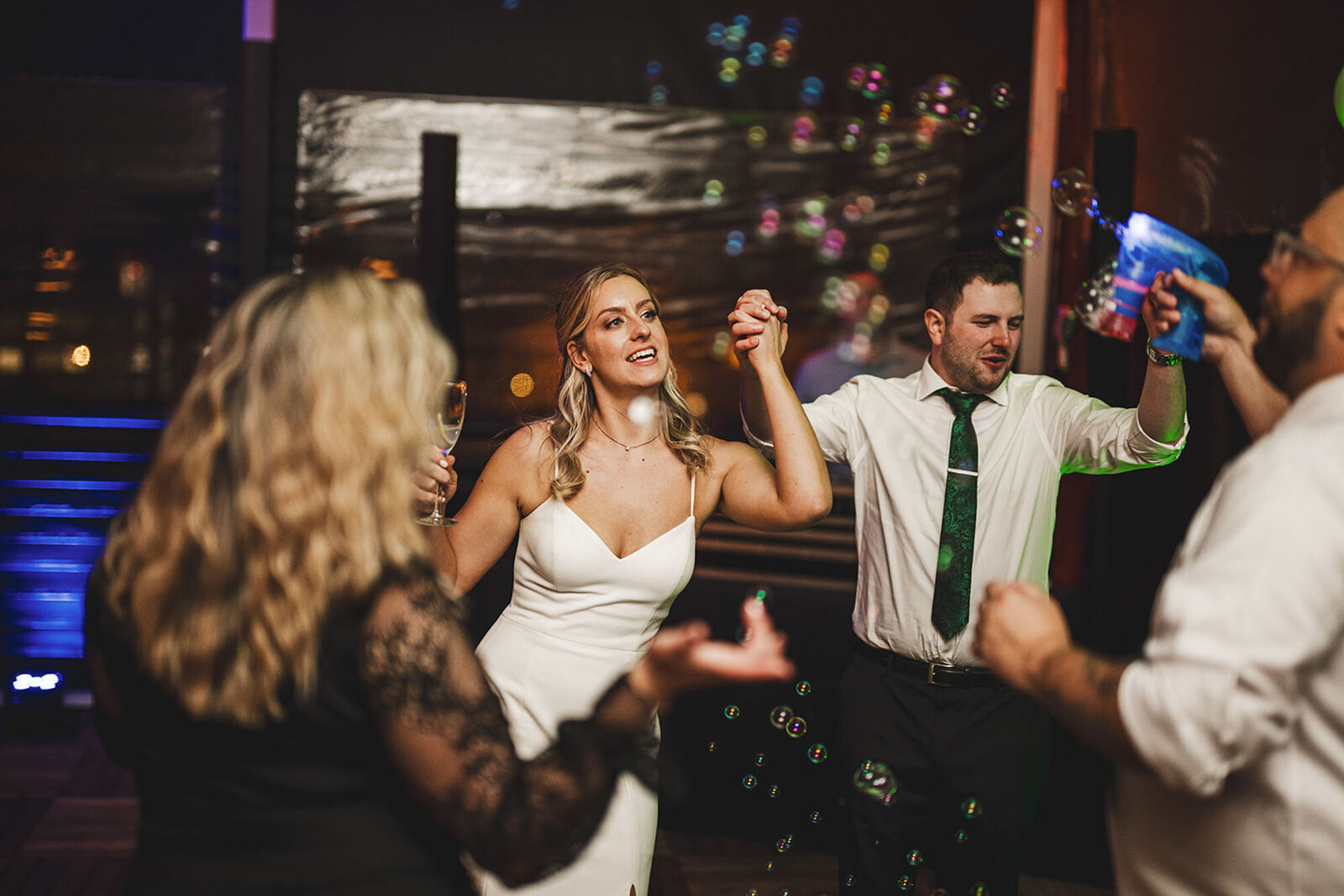 Bride and groom dancing at North Carolina destination wedding reception