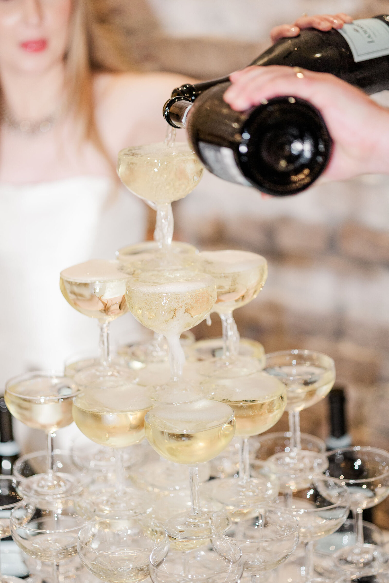 Champagne tower at Florida Wedding