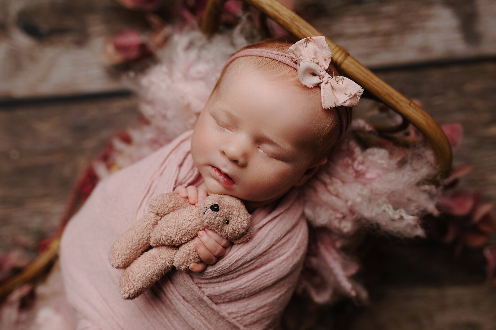 baby newborn bed teddy pink headband pembrokeshire cardiff bridgend carmarthenshire