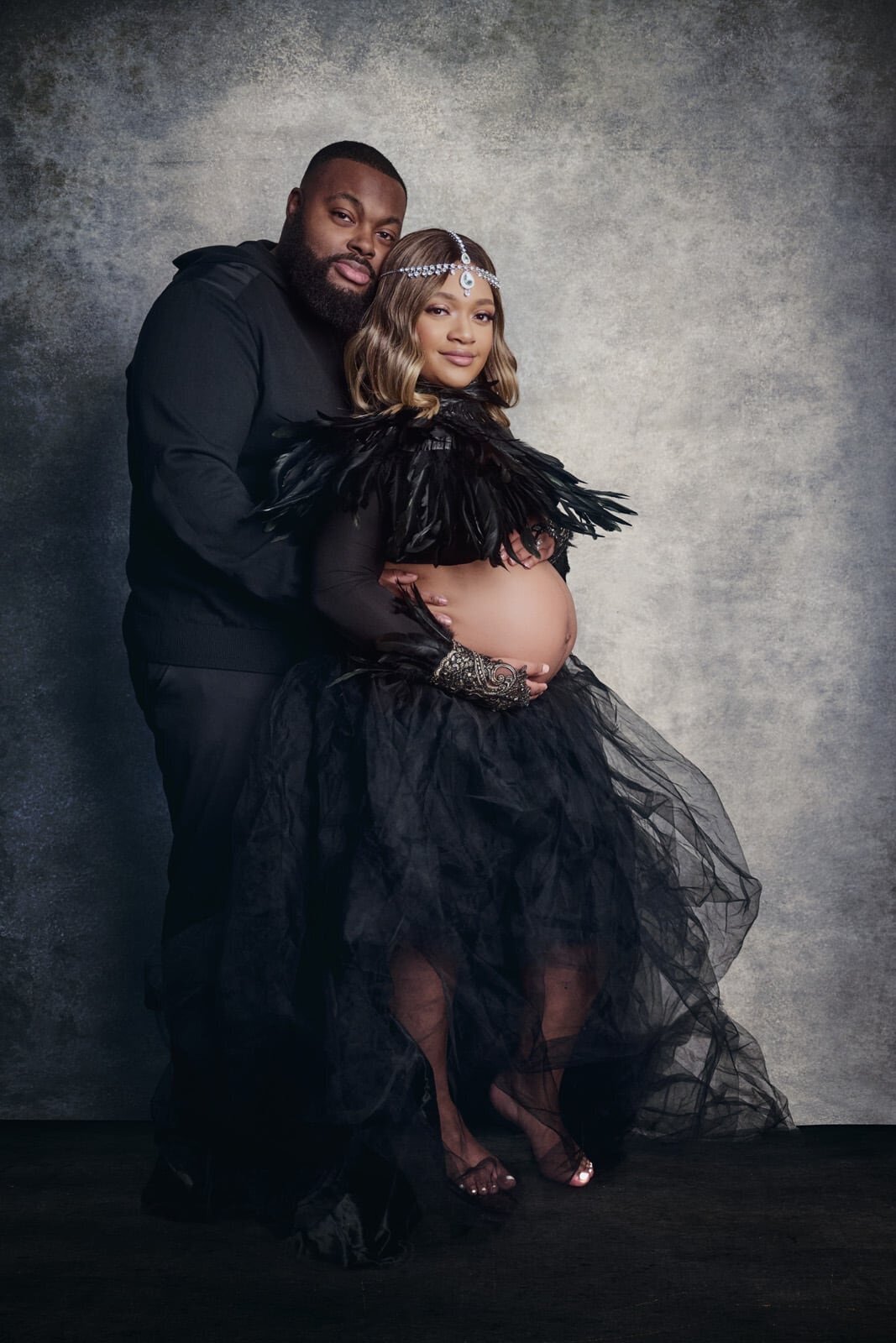 Fine Art Maternity Portrait of a Couple in Minneapolis Studio Setting-16