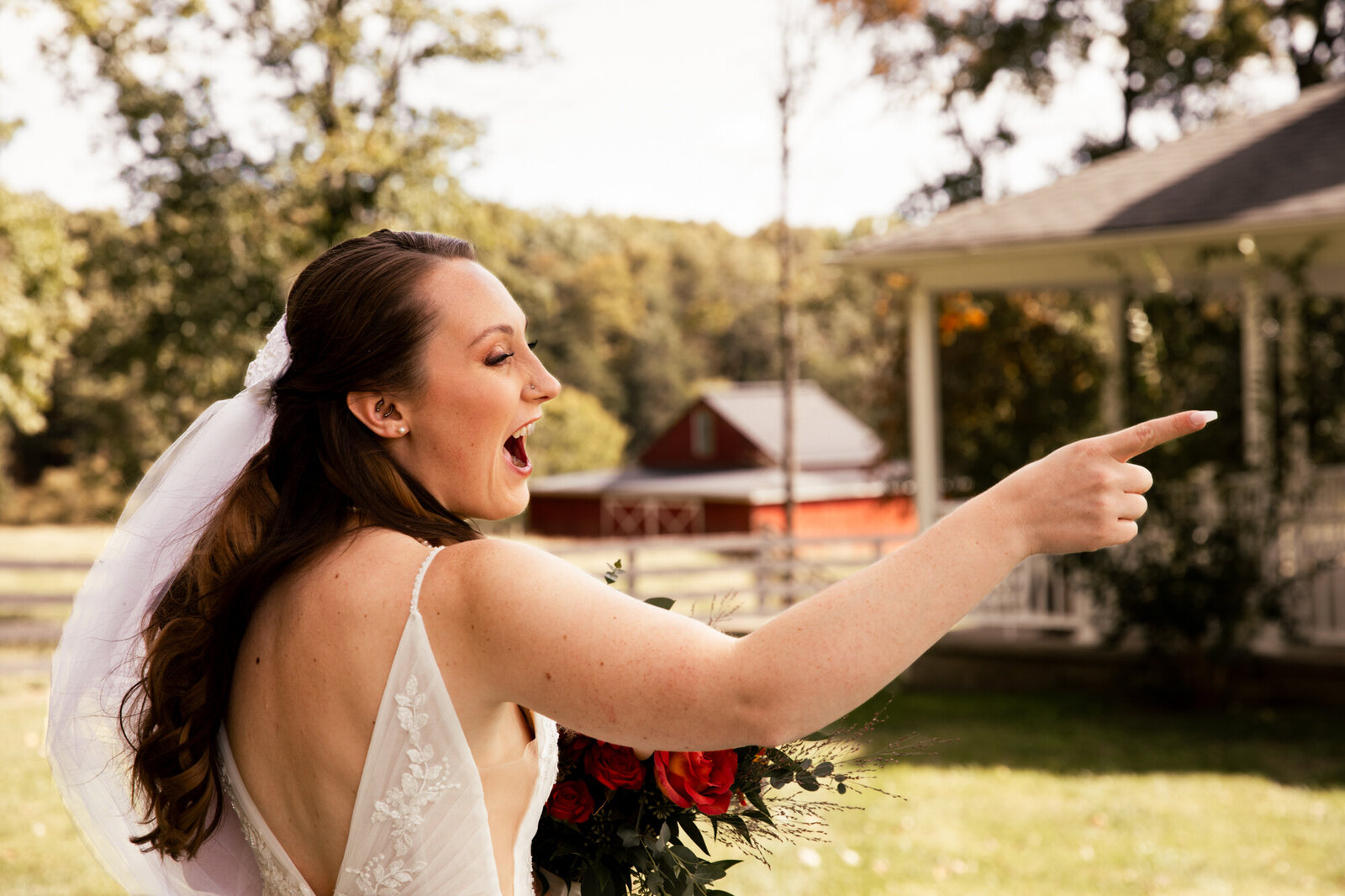 bridal portrait with floral