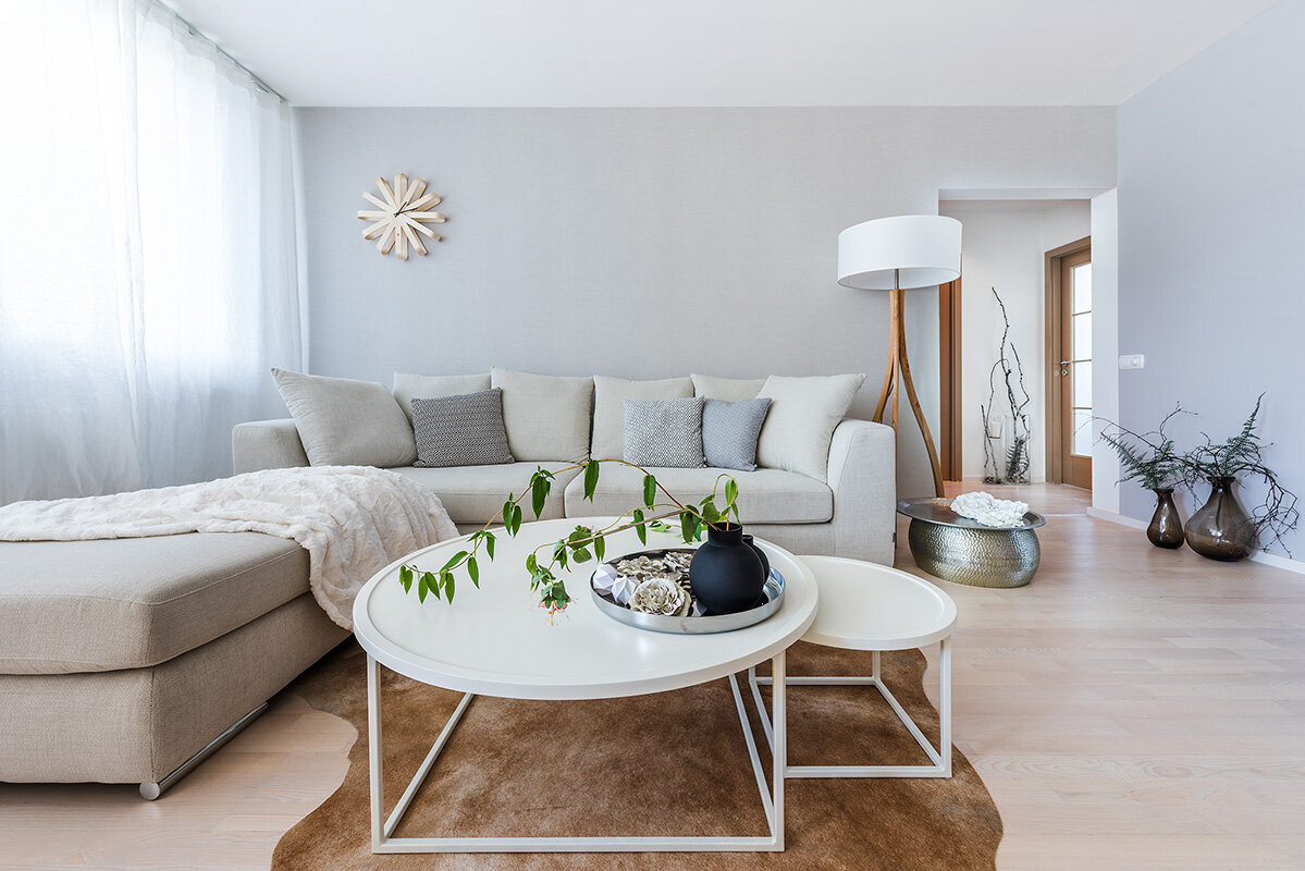 design interiéru bytu s duší přírody obývací pokoj
