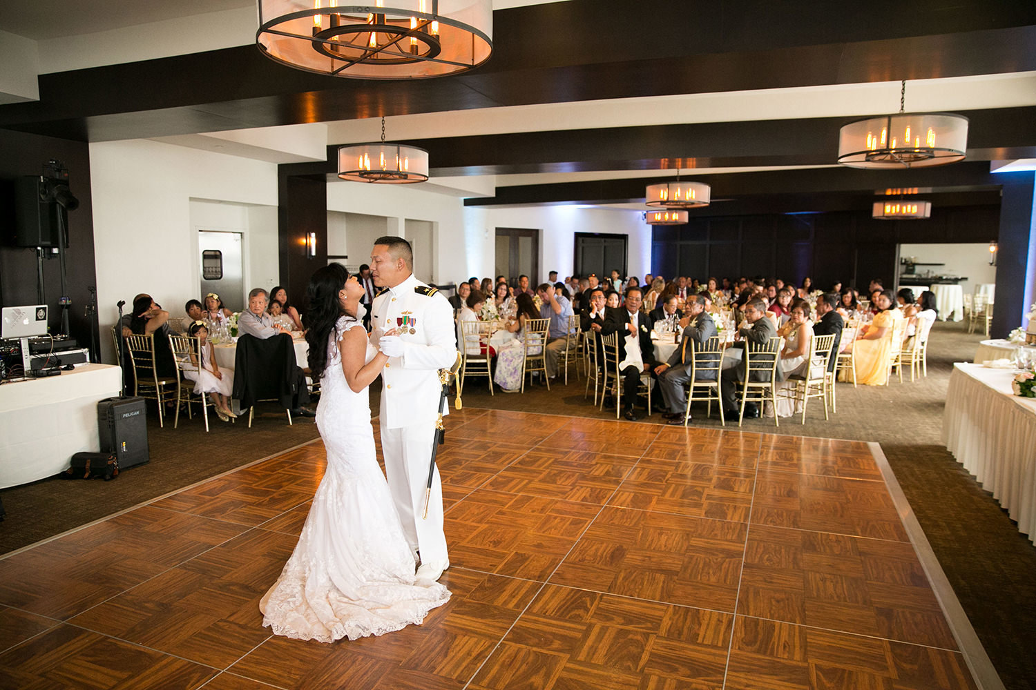 first dance with family looking i background