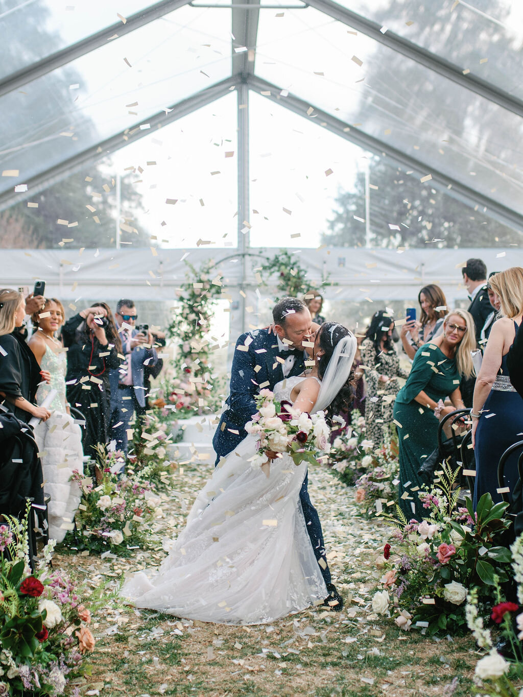 27_Kate Campbell Floral Whitehall Manor tented Winter wedding by Anna and Mateo photo Ceremony