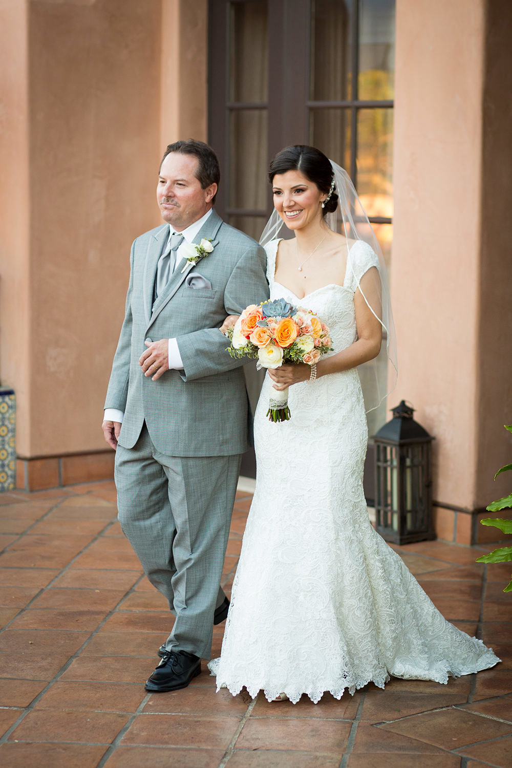 The beginning of a wedding ceremony at Rancho Valencia