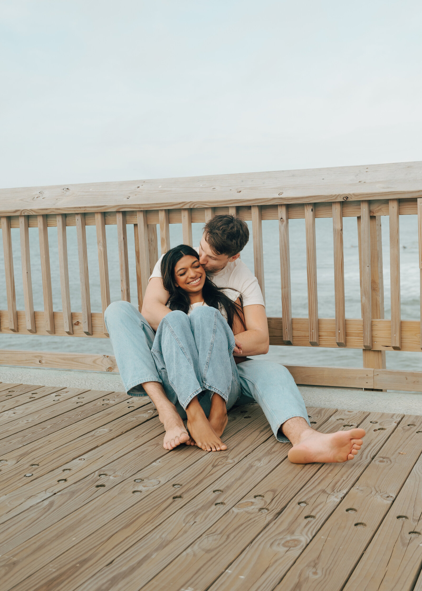 Coastal session Folly Beach SC digital and film photographer couples session