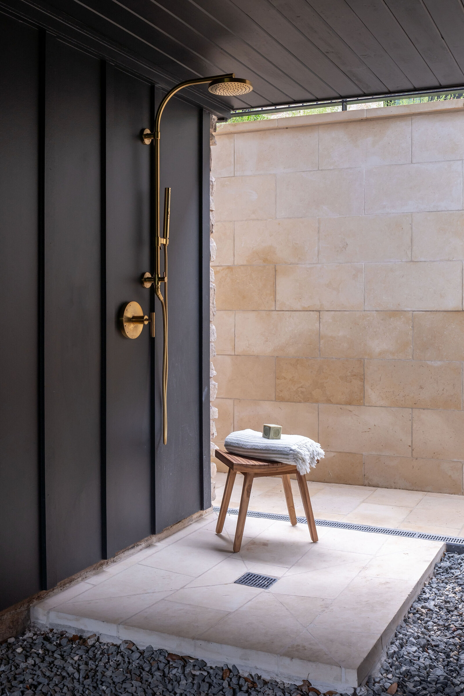 Nuela+Designs+Outdoor+Shower+Brass+Charcoal+Exterior