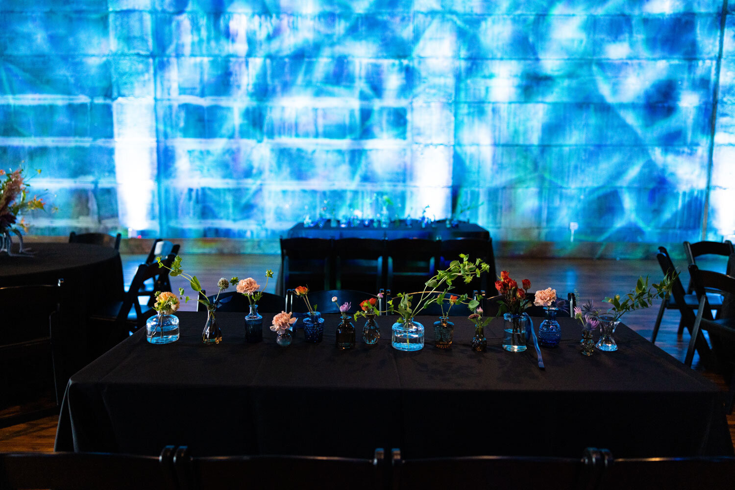 Stylish lights in a wedding reception