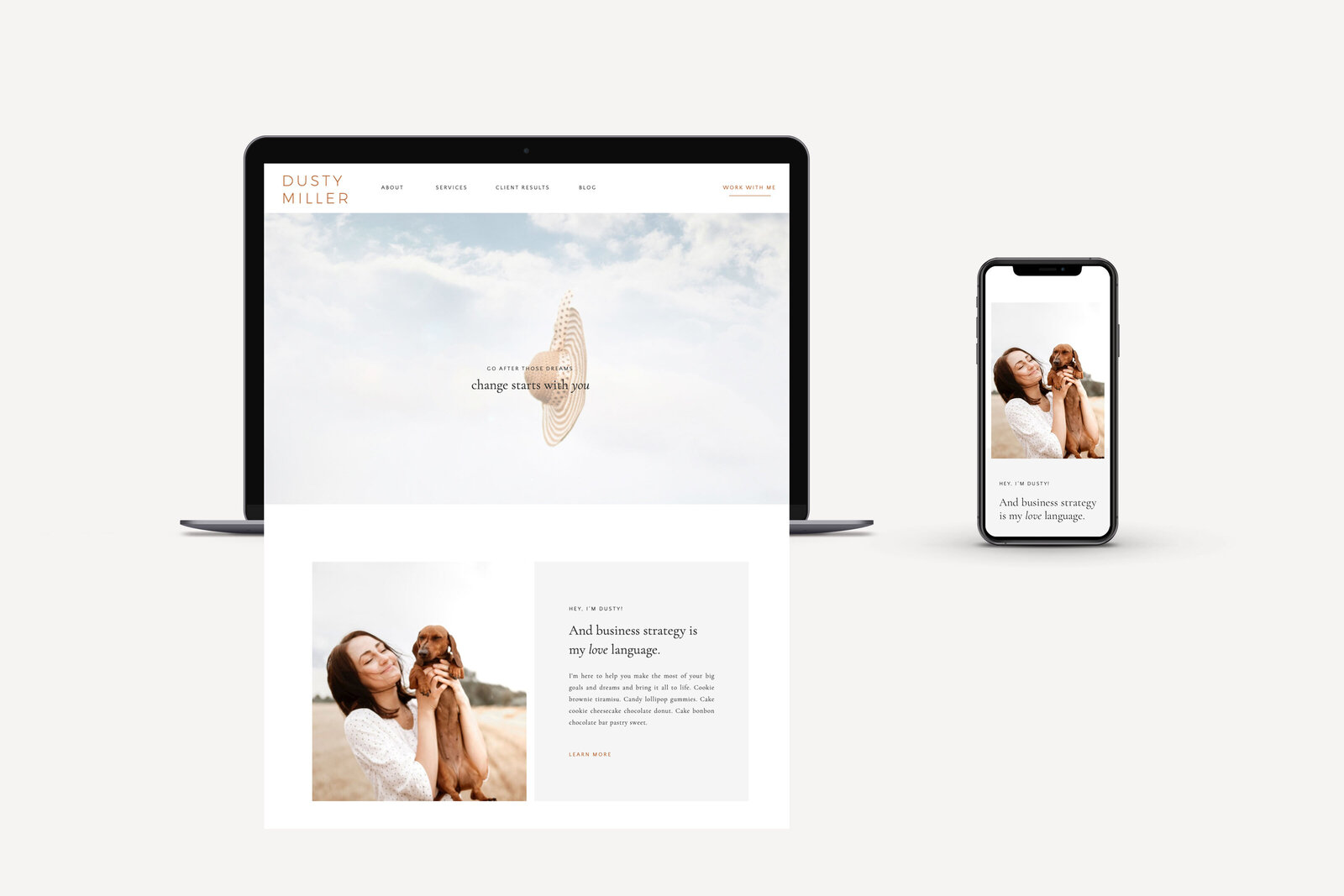 Preview of Showit Website Template by Petite Poppy Designs