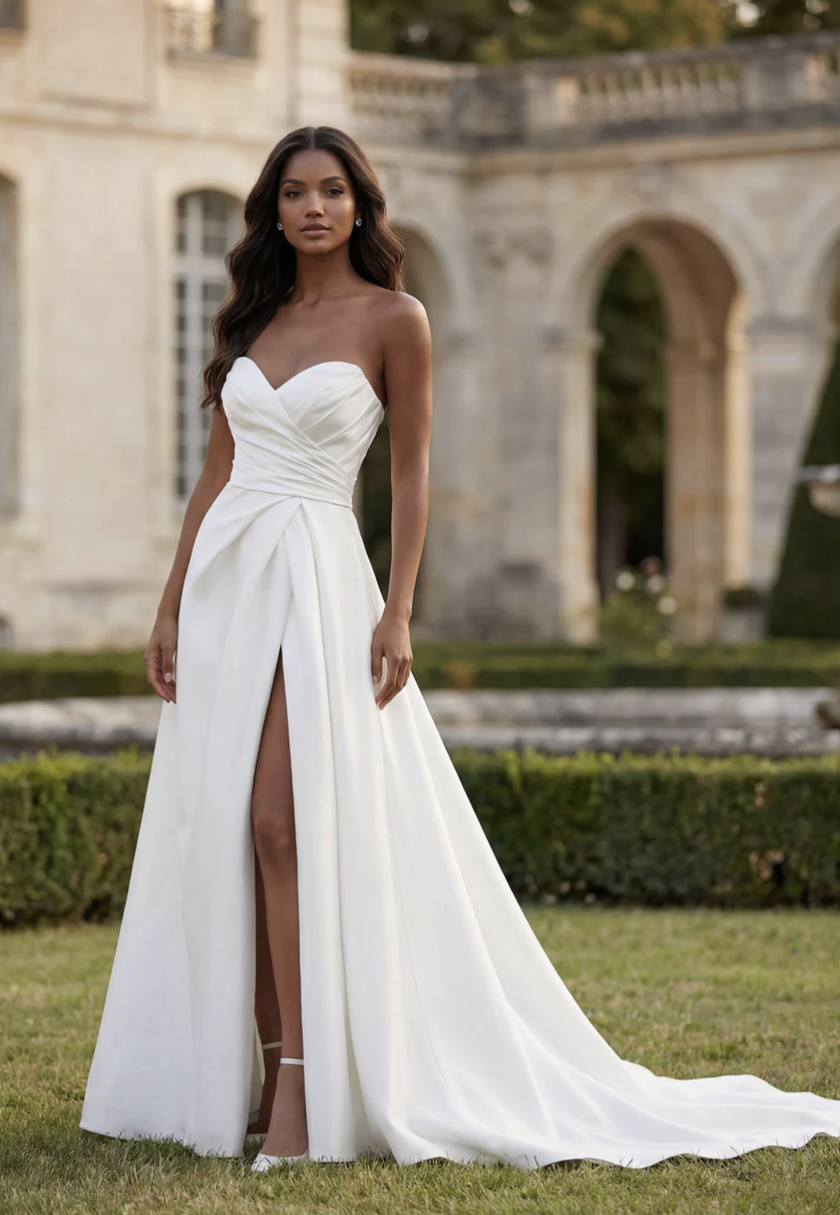 slim fit dress slacks Aria Formal Dress V-103