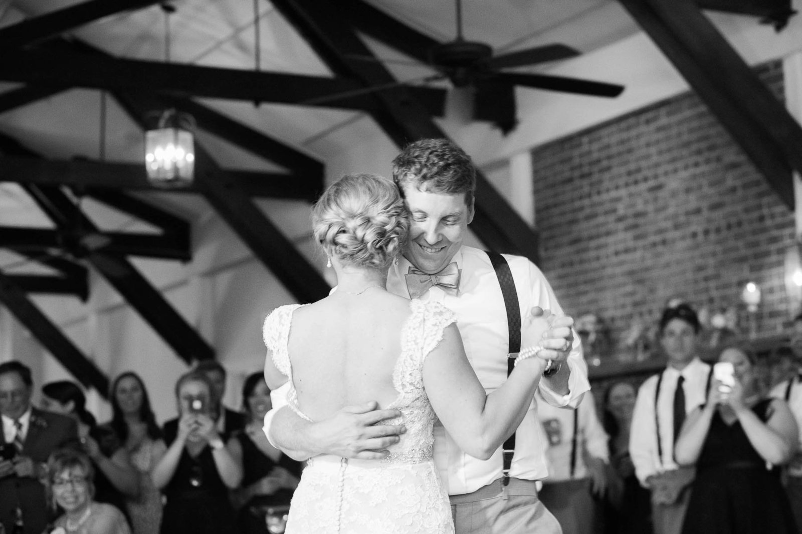 Bride and groom have their first dance, Alhambra Hall, Mt Pleasant, South Carolina