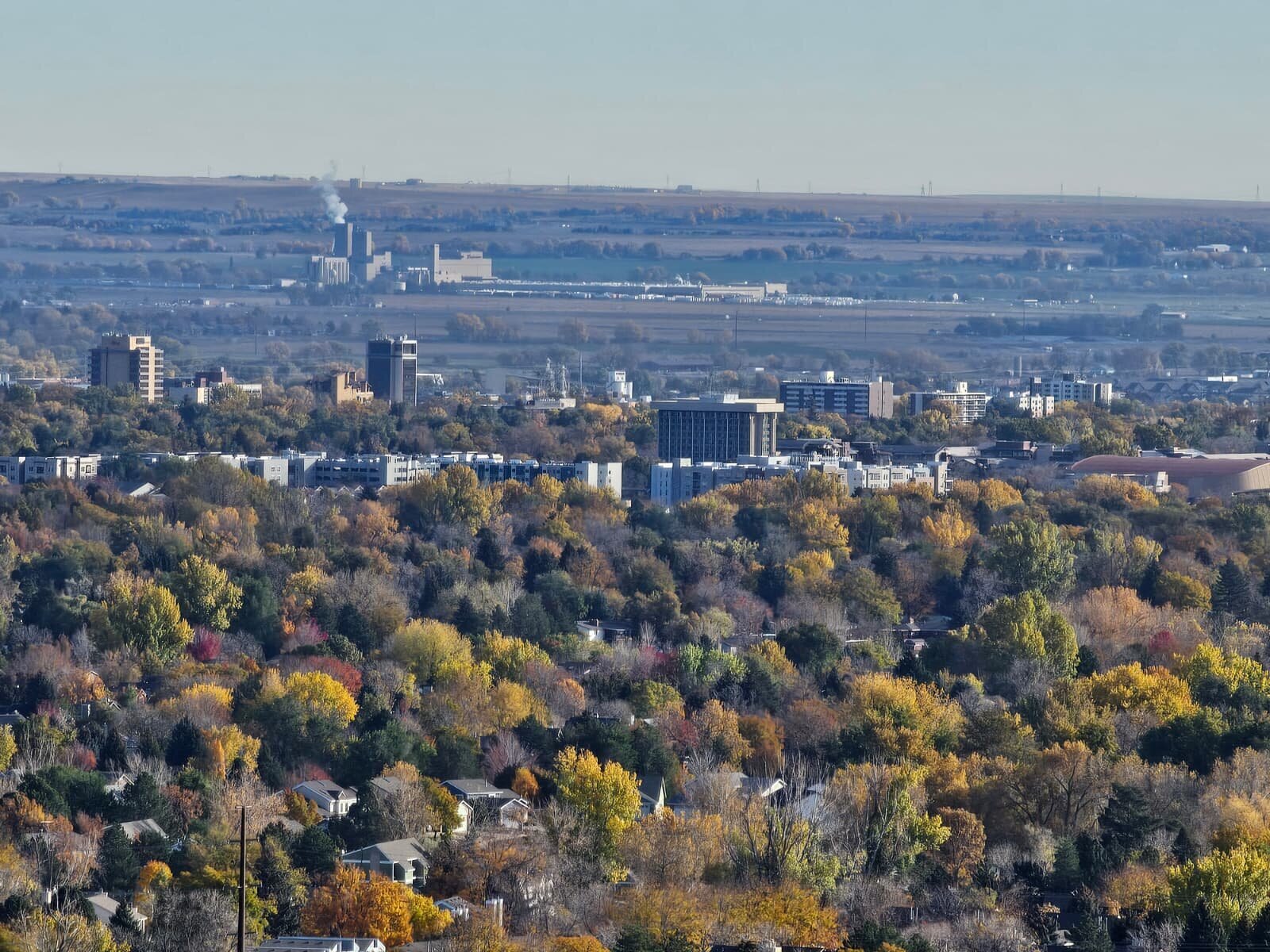 Old town Fort Collins aerial view