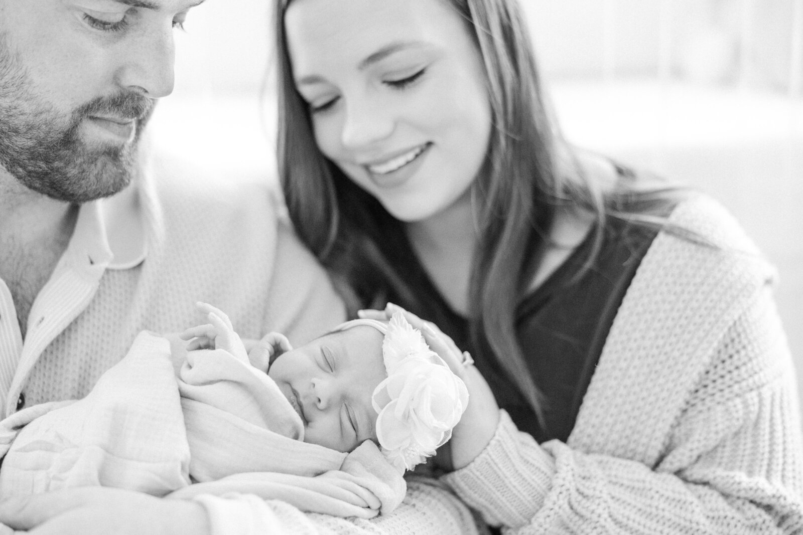Cleveland Newborn Photographer First moments mom, dad, baby