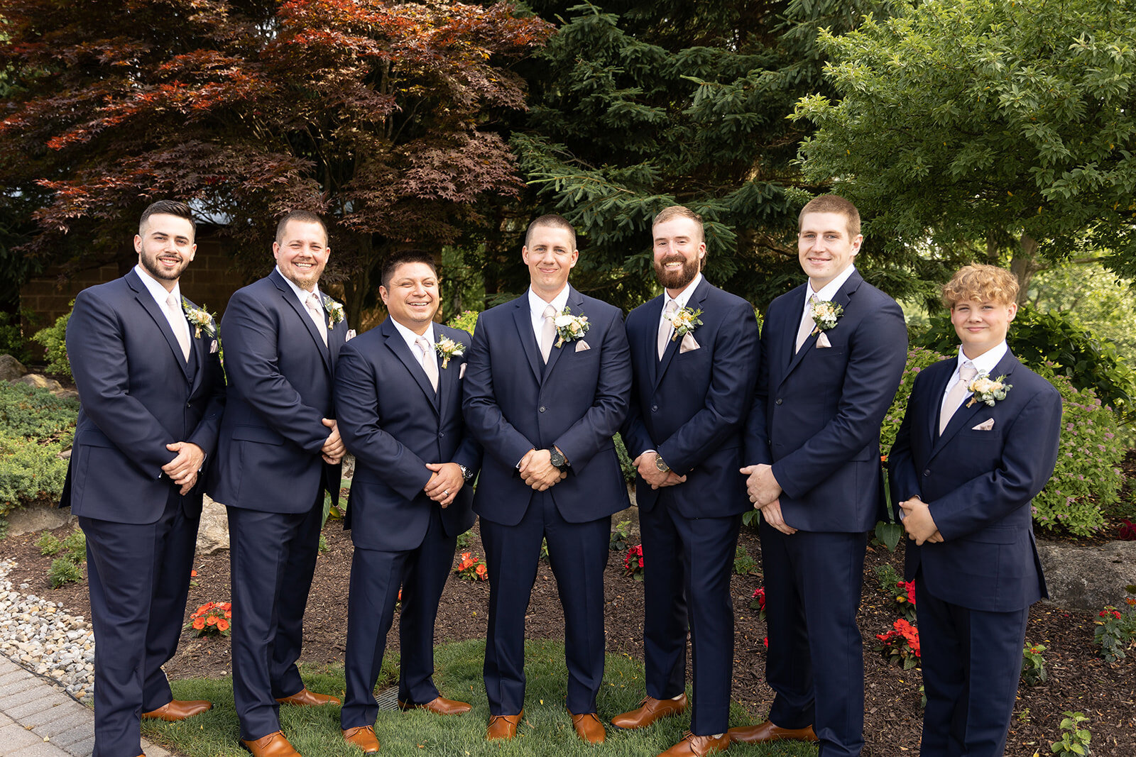 groomsmen posing for photo