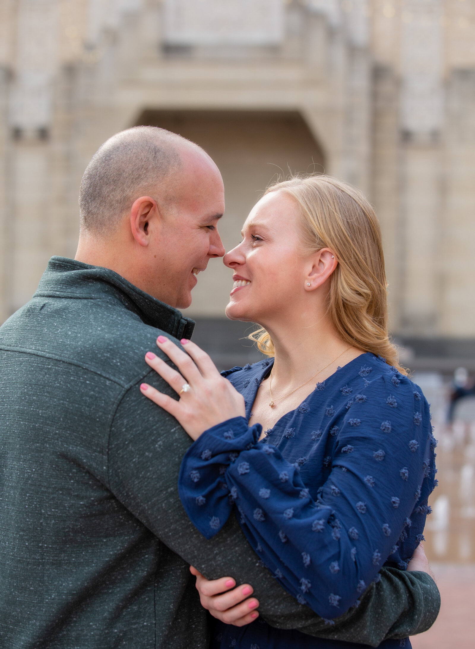 couple smiling touching noses