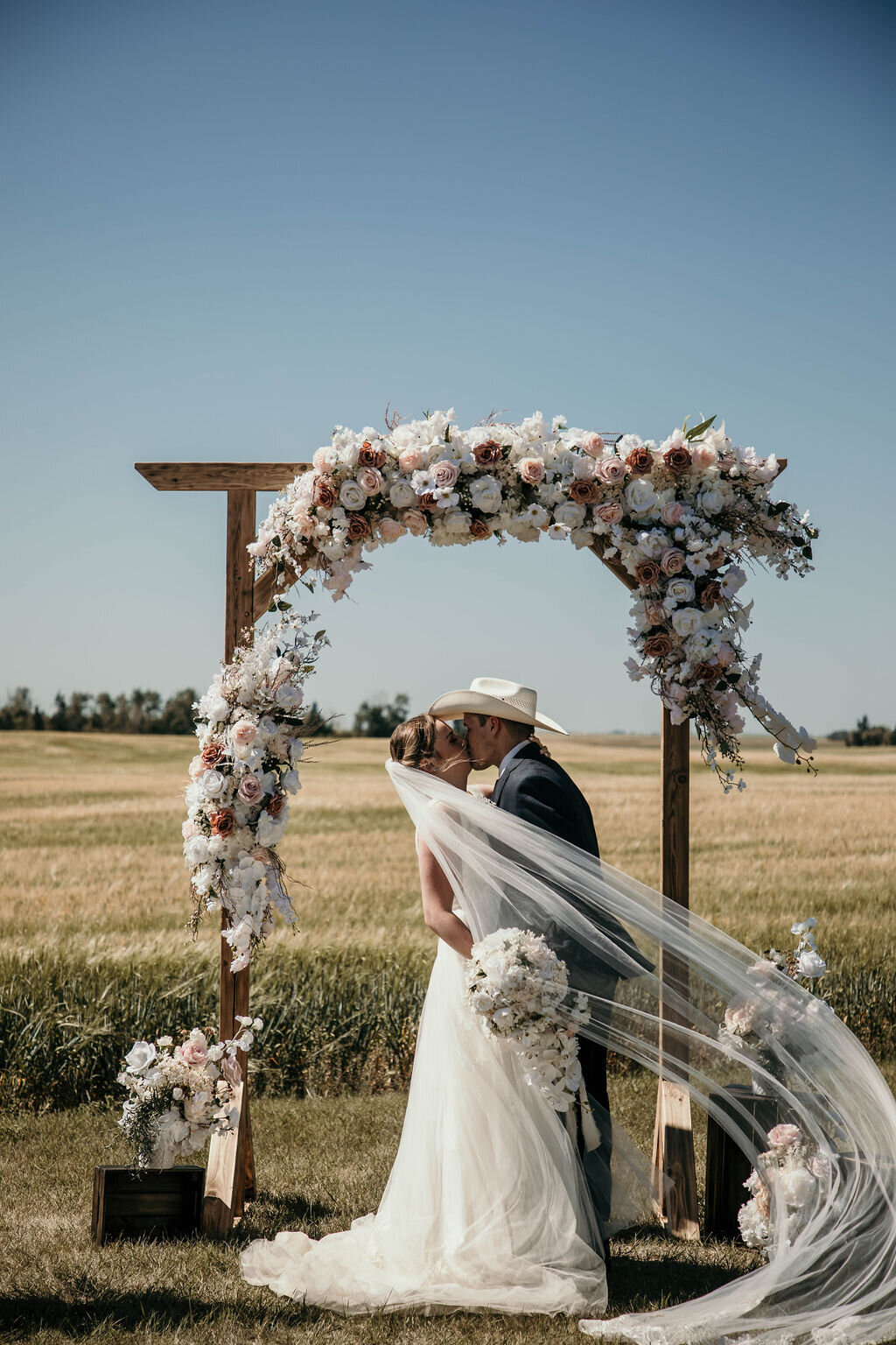 Outdoor wedding chapel at Bergthal Event Centre, perfect for ceremonies surrounded by nature in Alberta