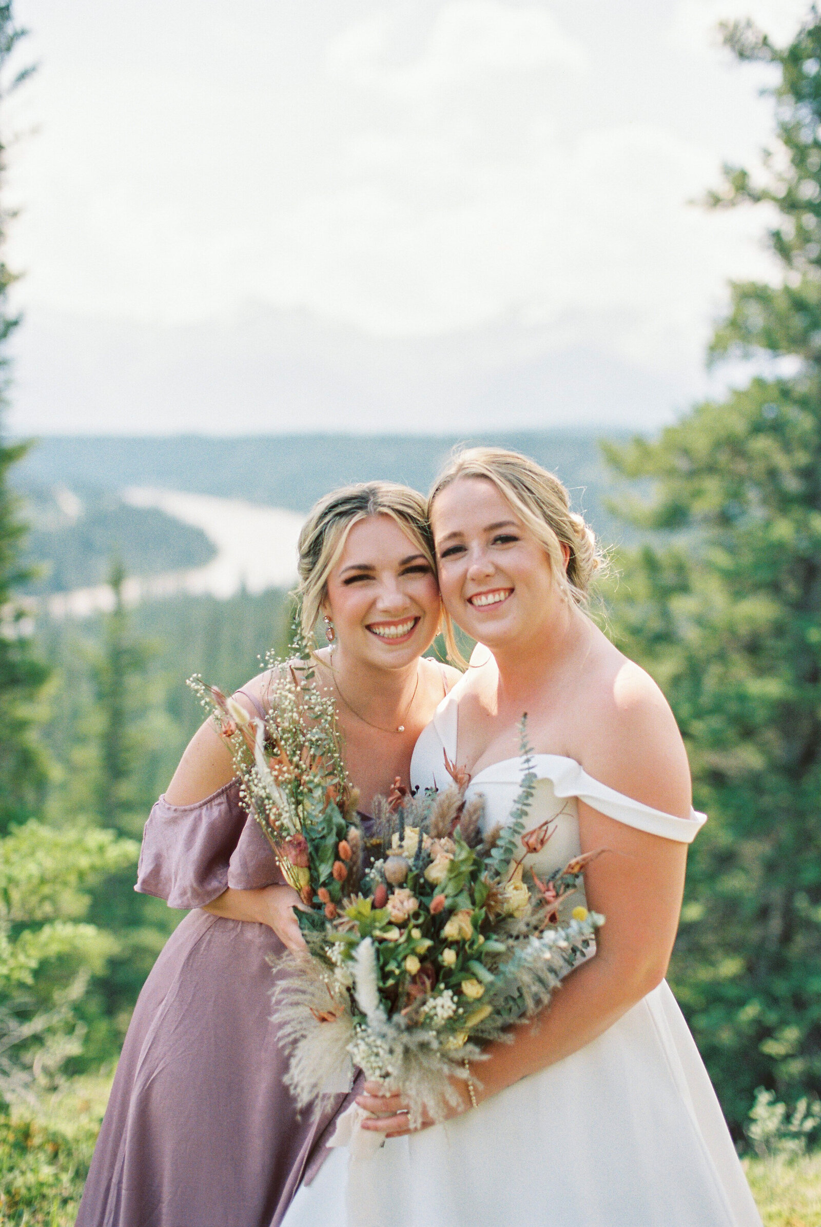 Wedding Party Photo in Mountains