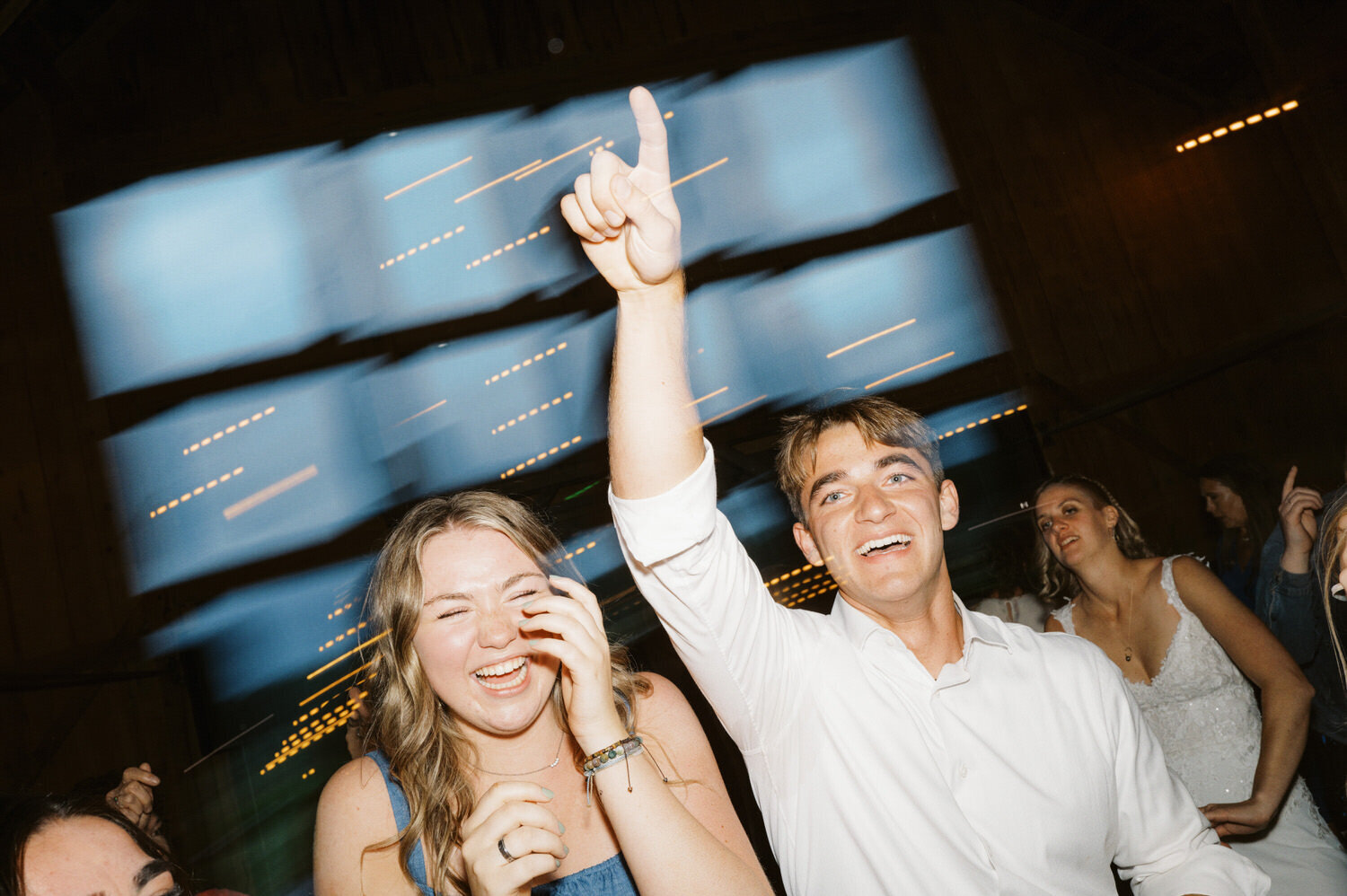 Wedding guests dancing at the Cattle Barn, Cle Elum.