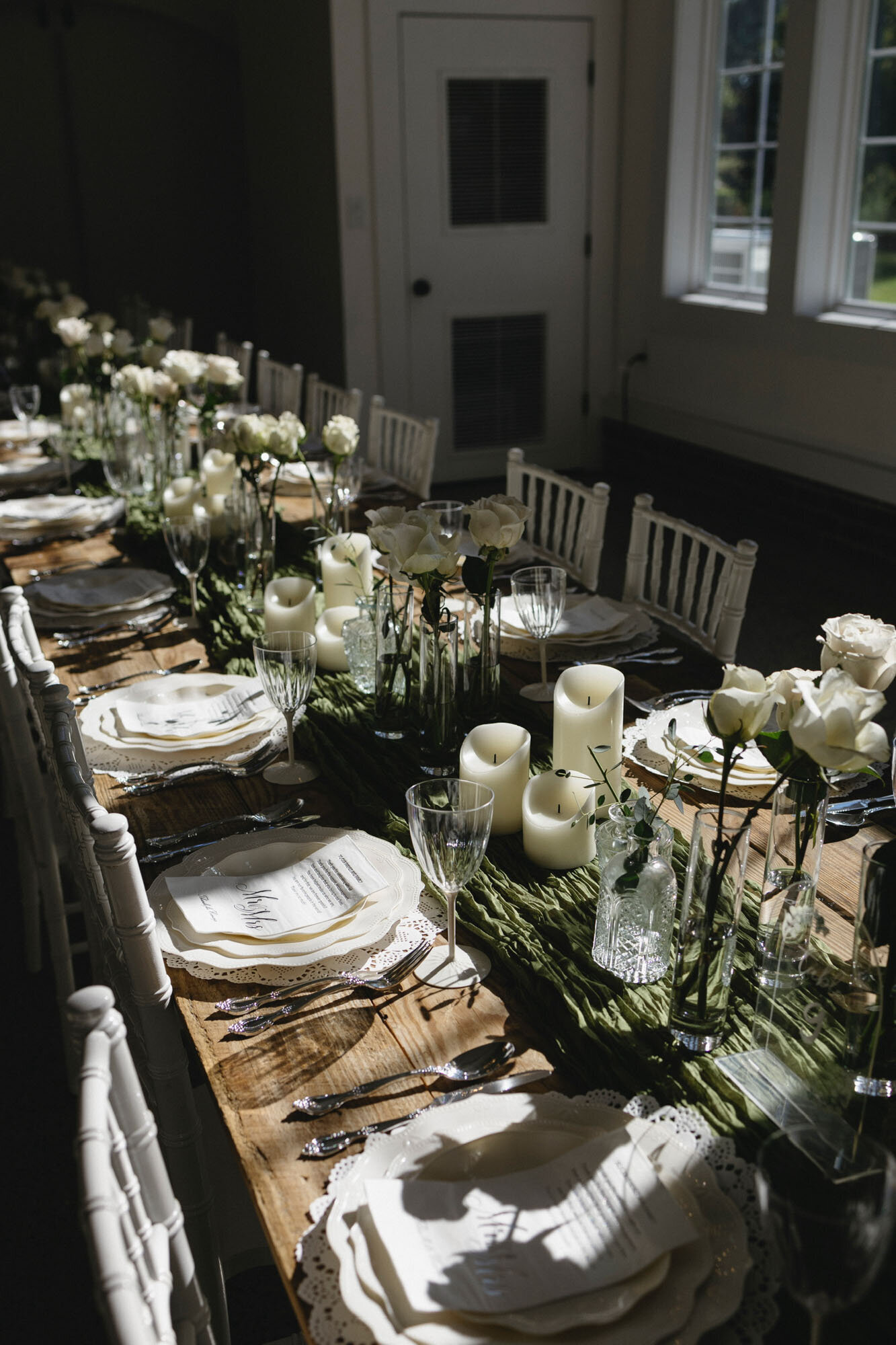 Rustic place setting at North Carolina reception