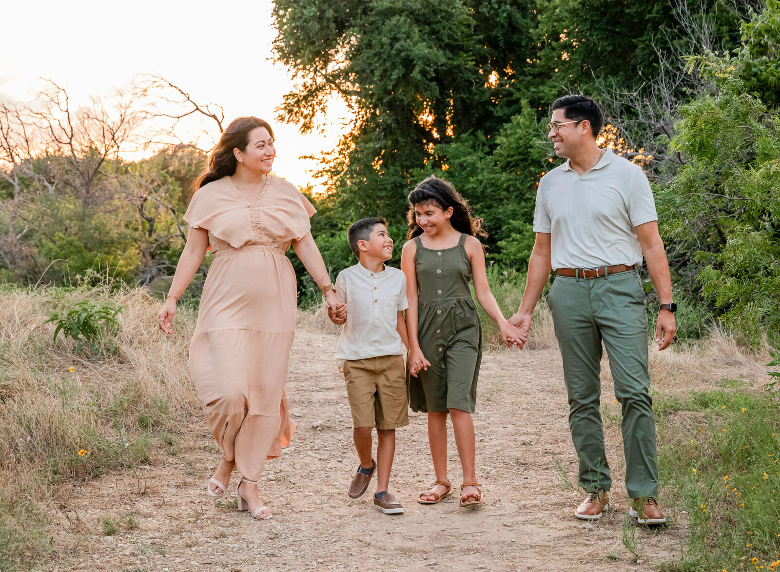 family walking