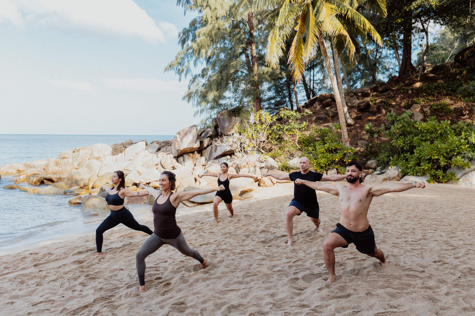 Vinyasa Yoga Phuket High Lunge Pose Moksha Wellness