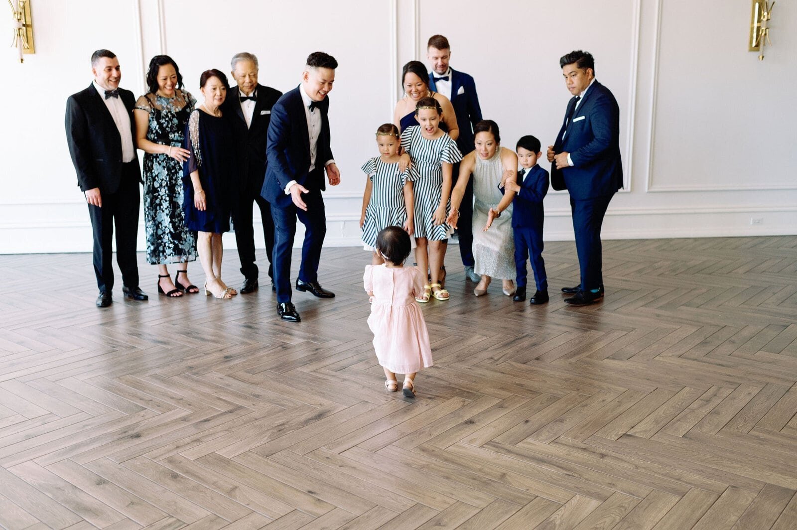 Candid Moment During Family Photos on Wedding Day at Arlington Estate Vaughan Elopement Jacqueline James Photography