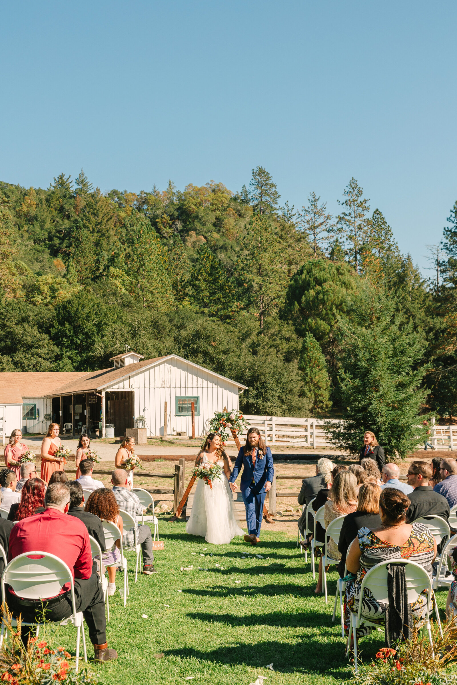 Colorful wedding ceremony in Santa Cruz, California.