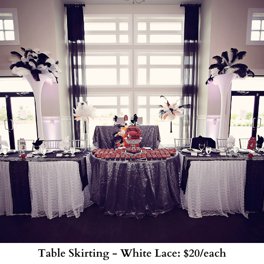 Table Skirting-White Lace-347