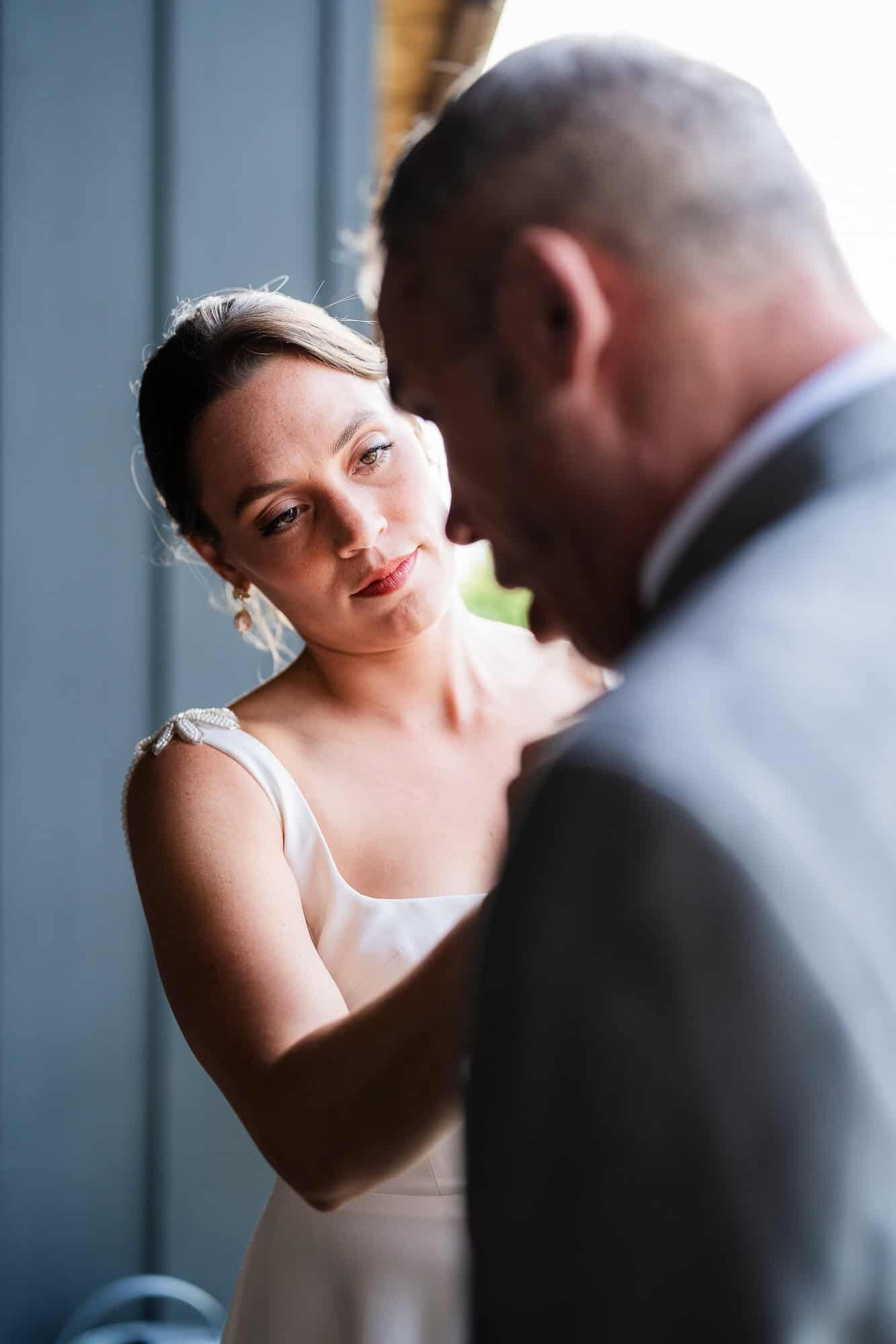 Allie and her father at terra incognita vineyard wedding venue
