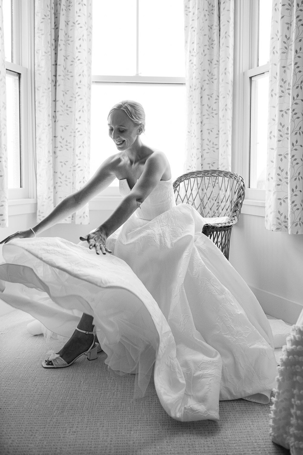 bride sitting in chair