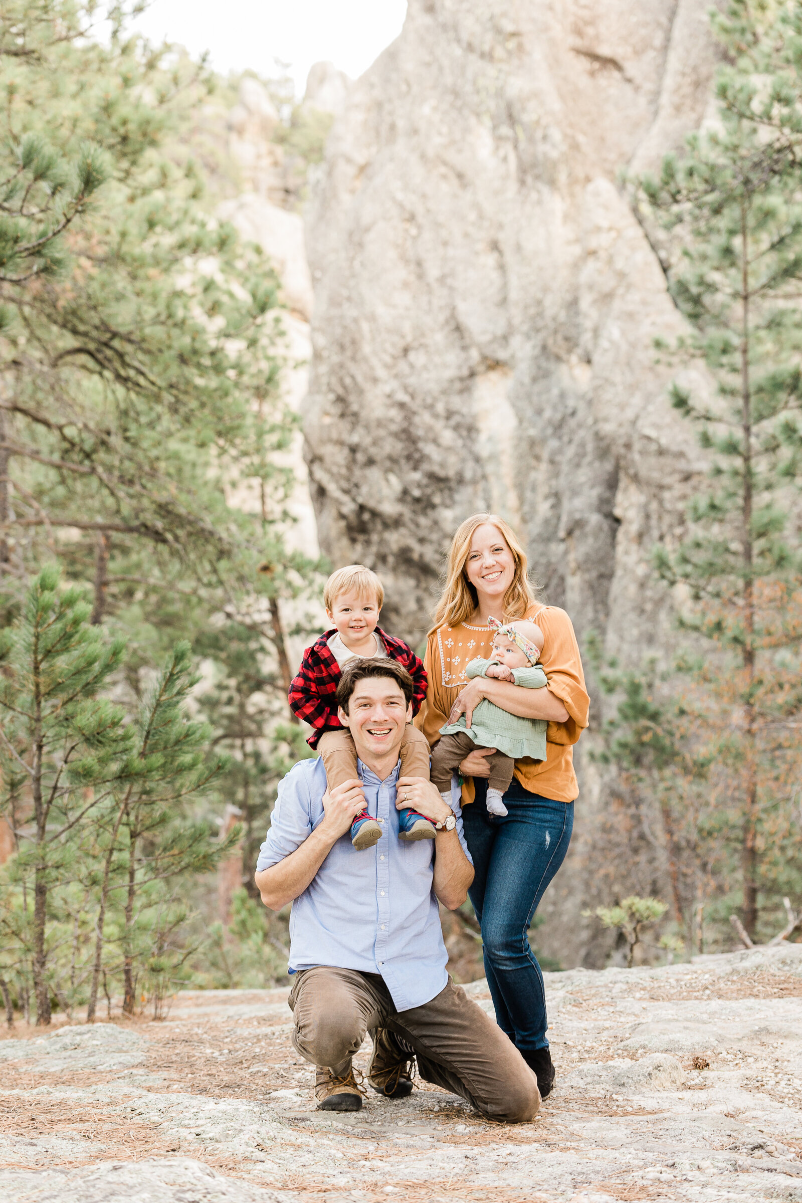 Family photo near Mount Rushmore