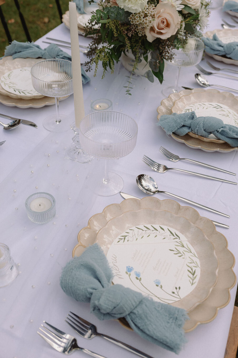 Elegant table setup for wedding