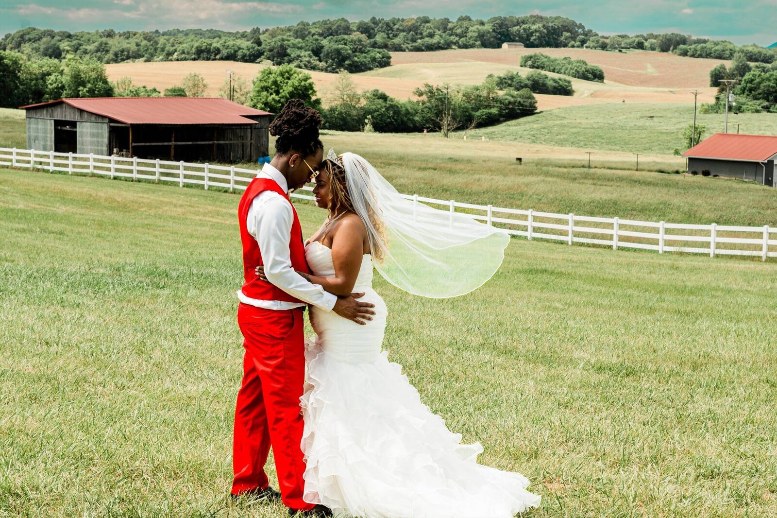 Married couple on a farm