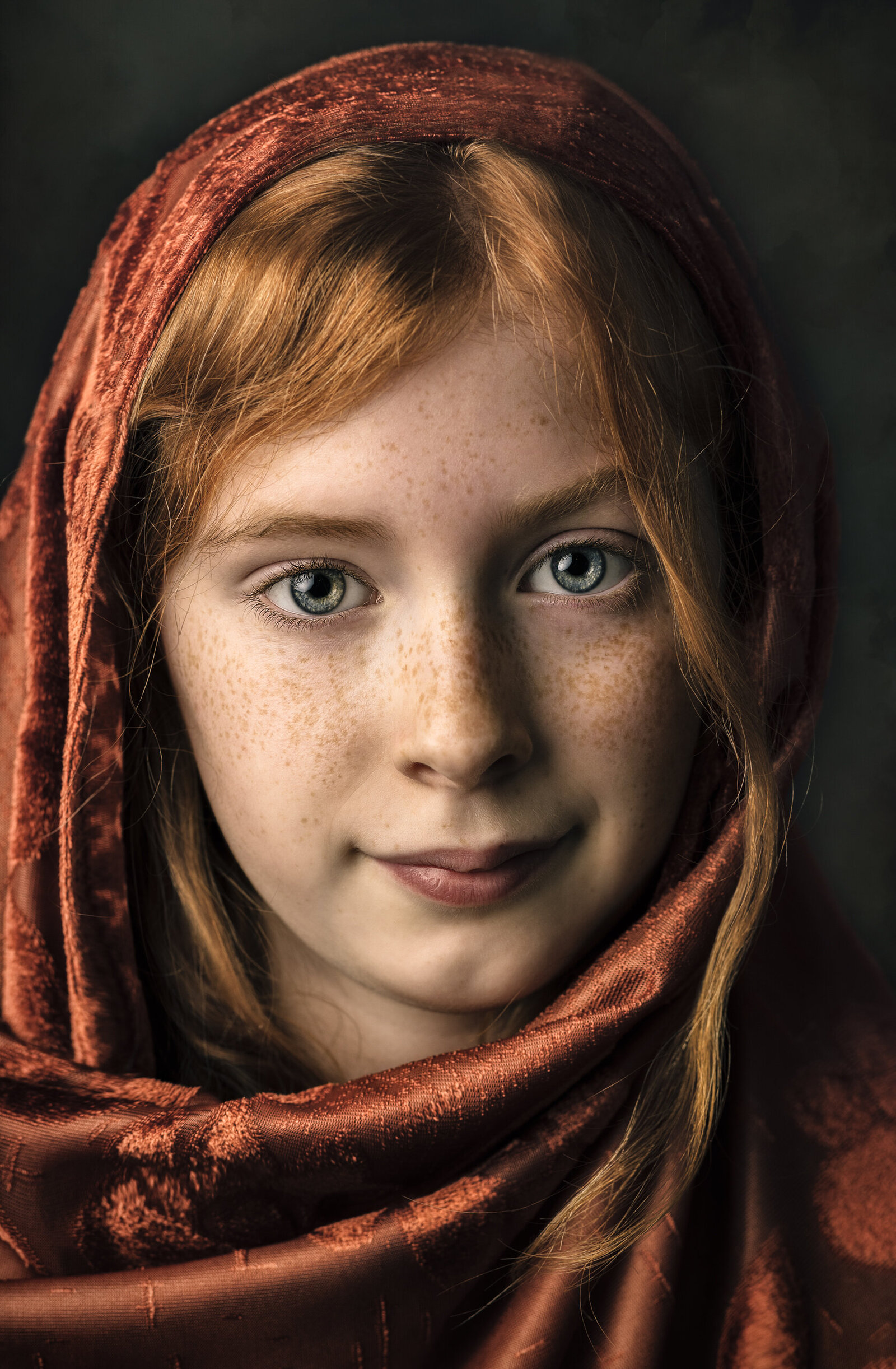 rood haar meisje portret Studio