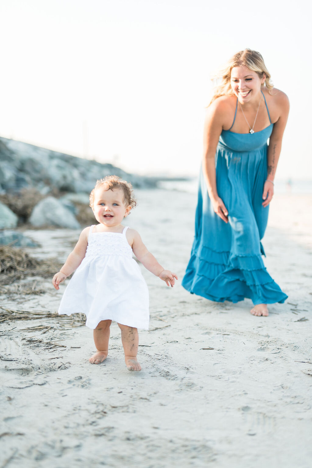 luxury philadelphia family photographer, beach family photographer, mother and daughter