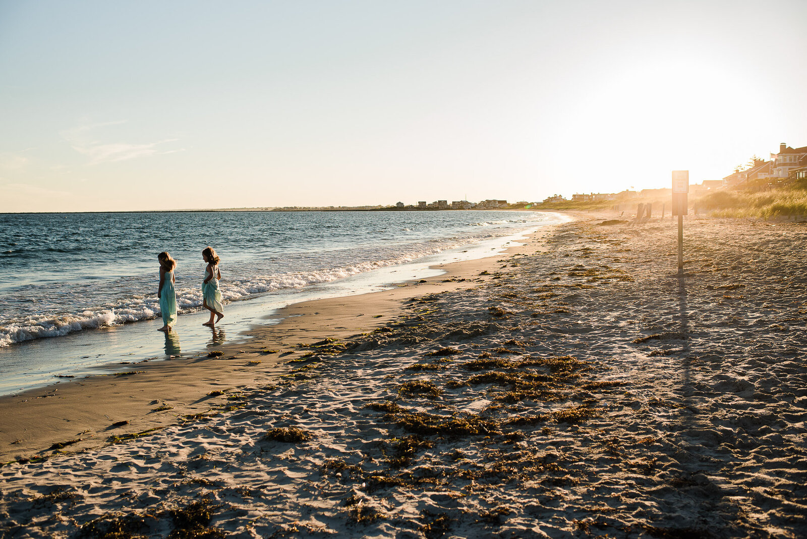 two girls on beach silhouette