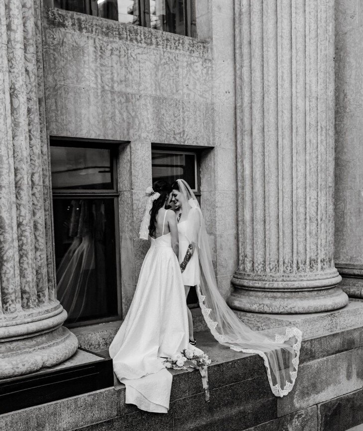 two brides in downtown Calgary
