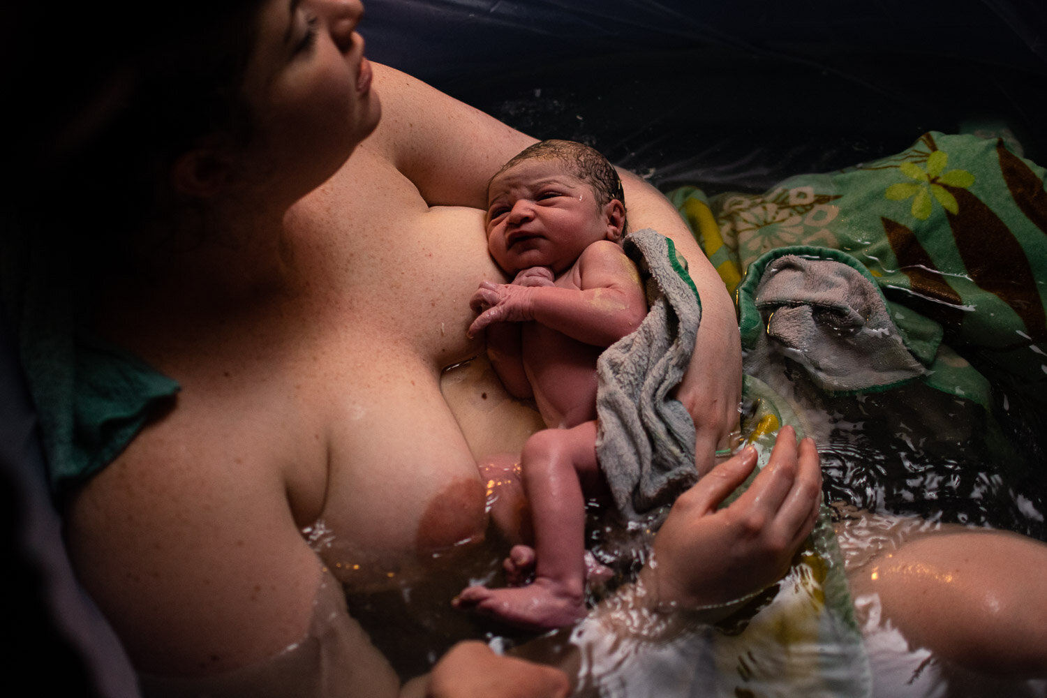 Newborn water birth