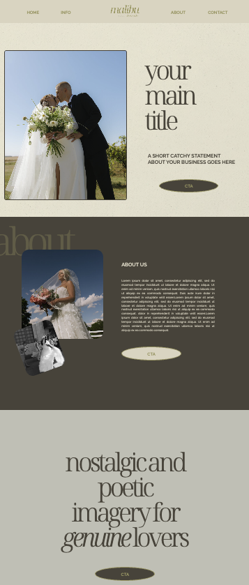 malibu photographer showit website template