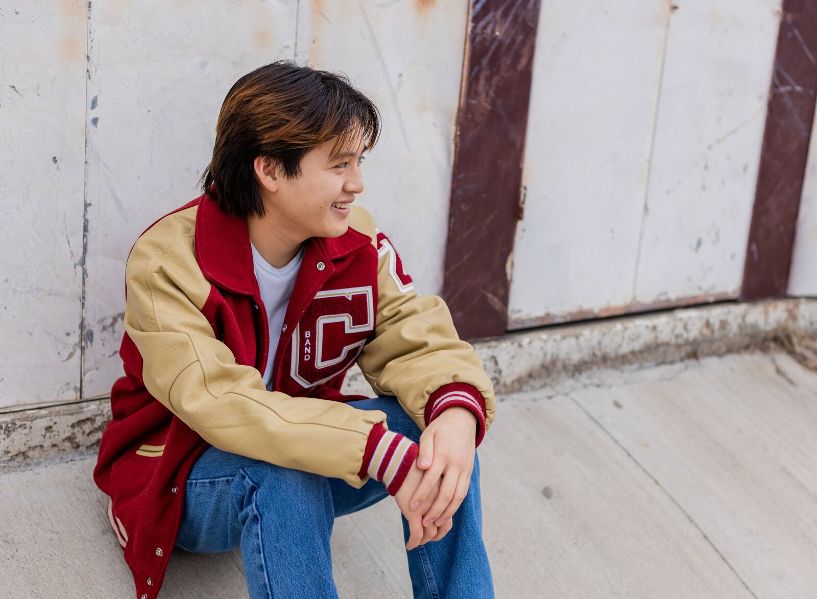 senior boy letterman's jacket