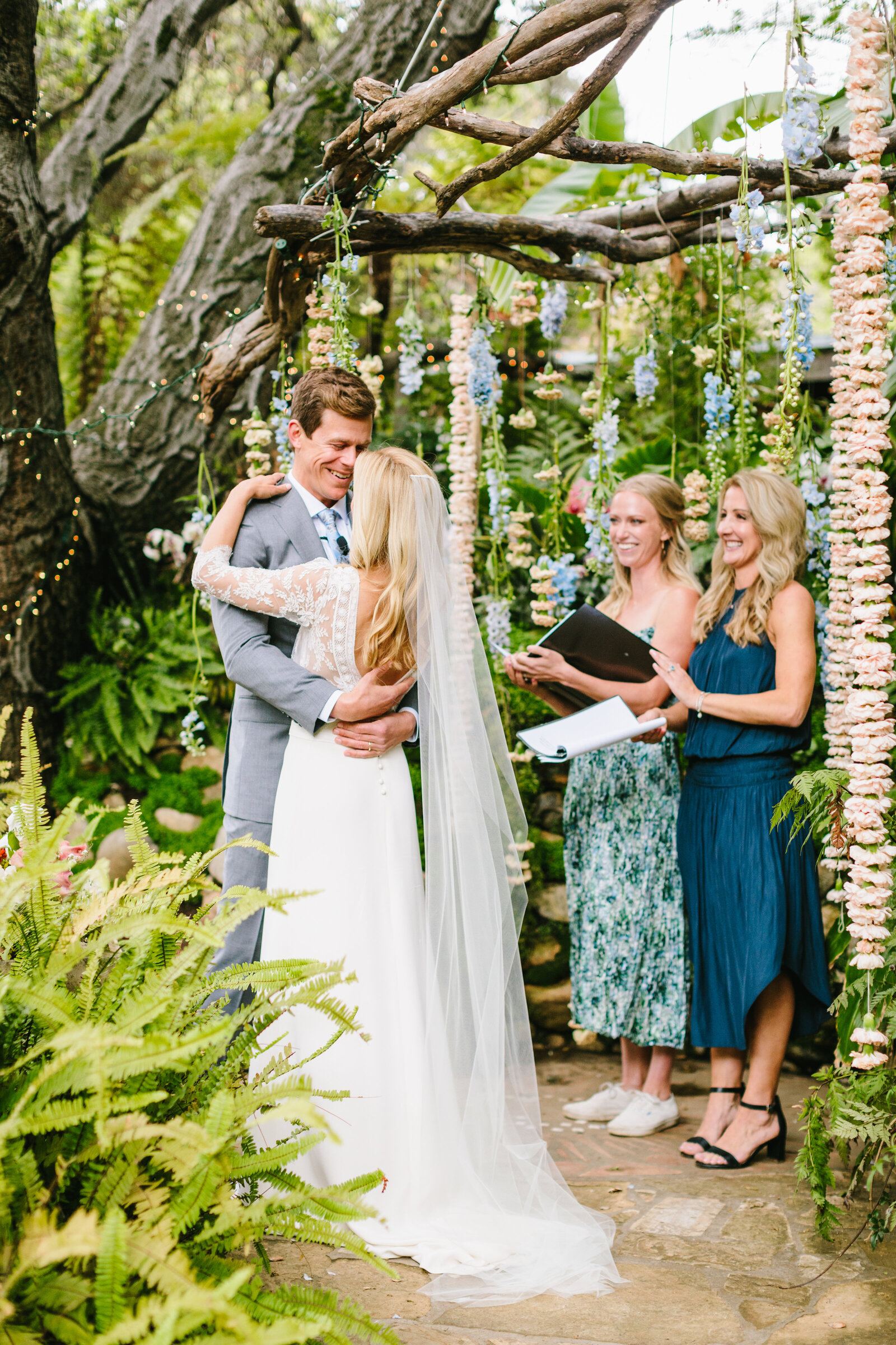 Couple at their wedding ceremony at the Holly Farm