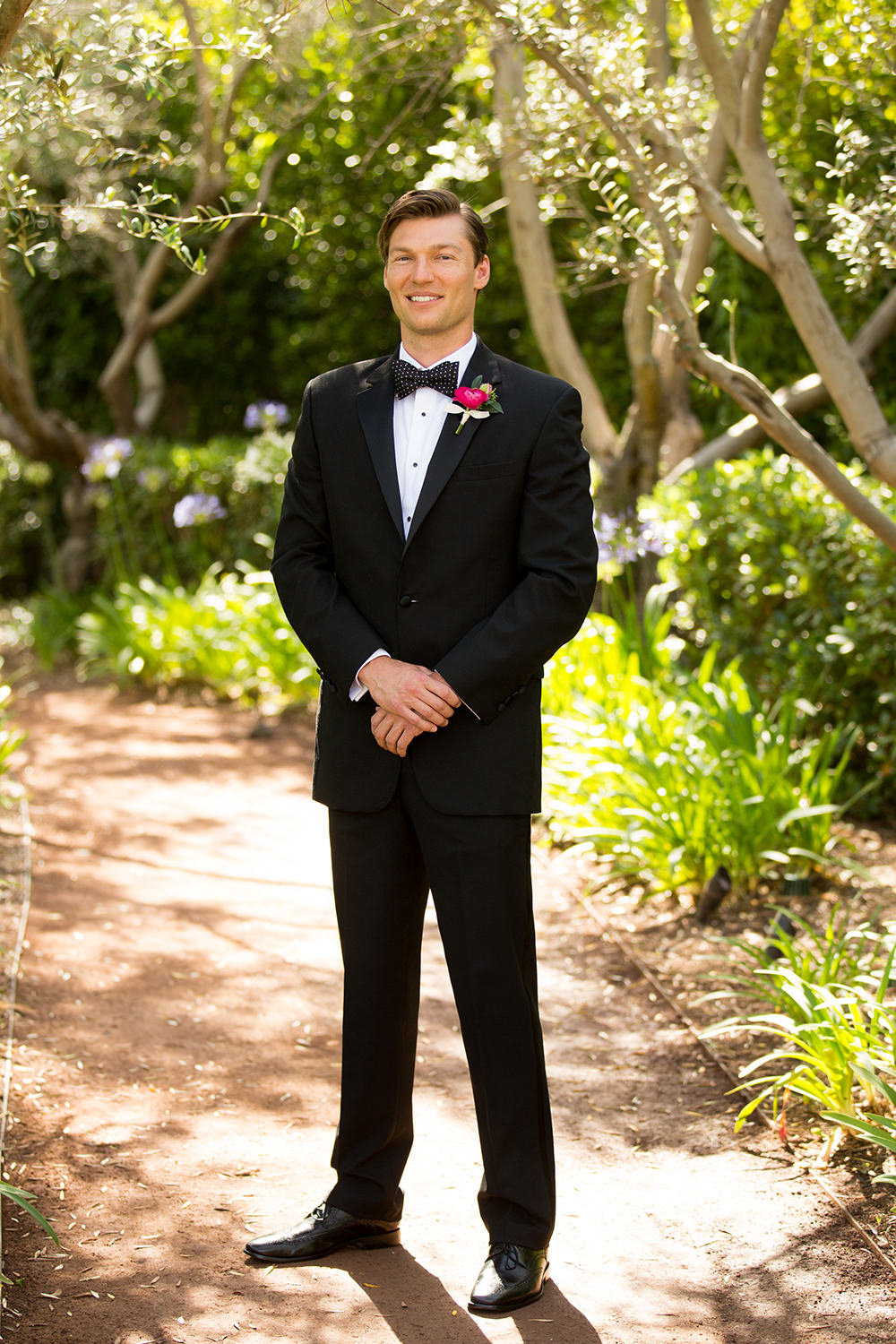 Handsome groom at the luxurious Rancho Valencia
