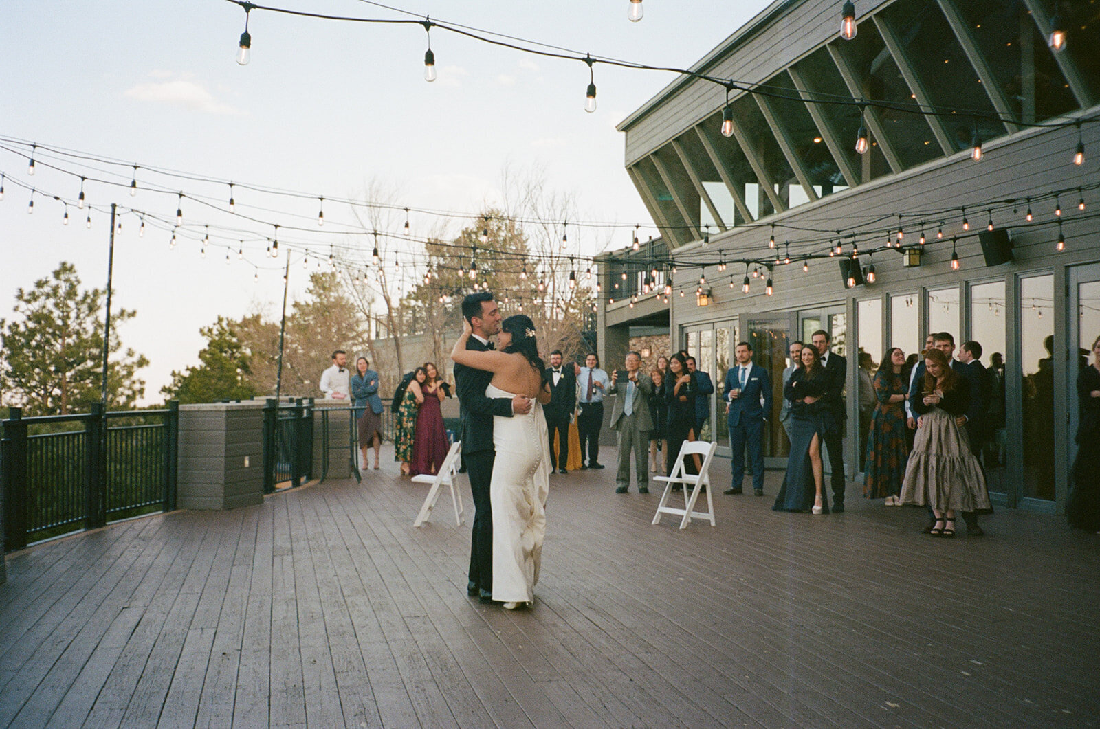 Documentary wedding photography of a couple in their Colorado wedding venue
