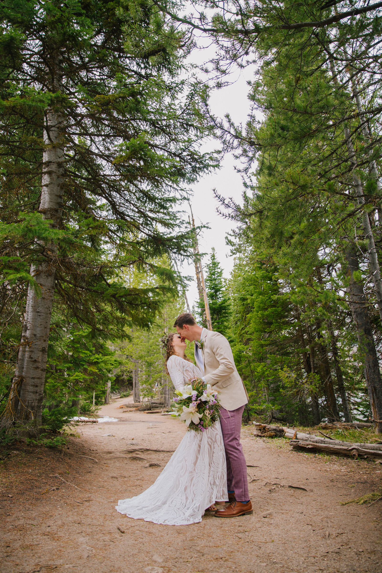 Jackson Hole videographer captures bride and groom kissing after Jackson Hole elopement