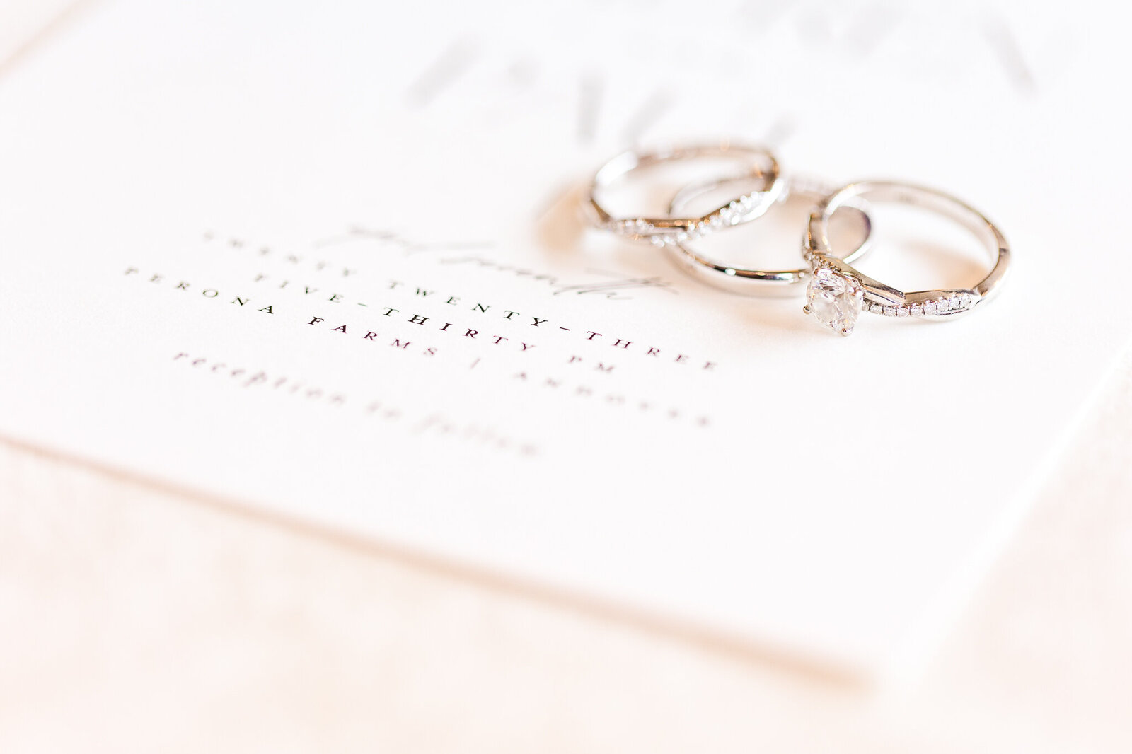 wedding rings on invitation suite photo