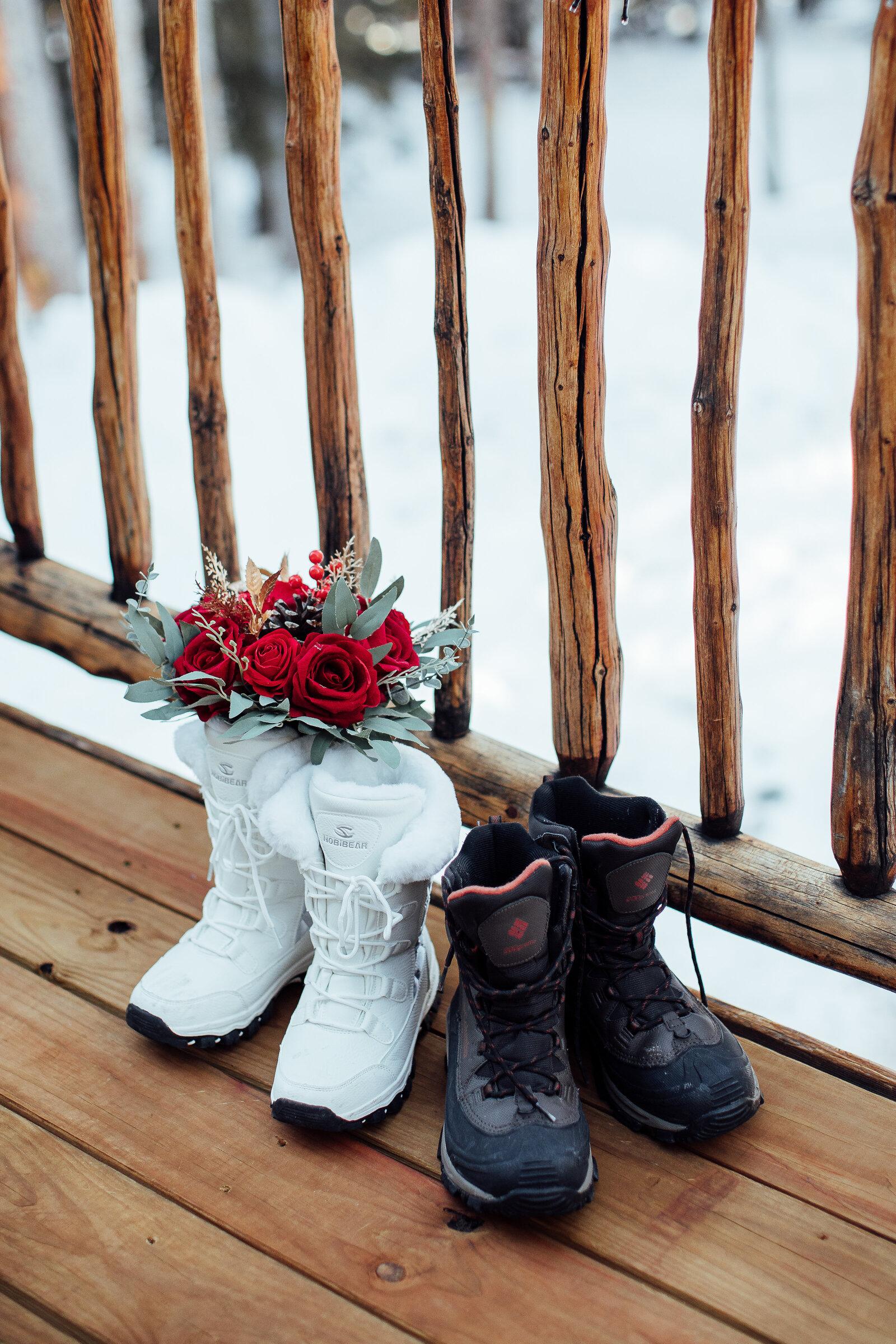 Bride and groom boots for wedding