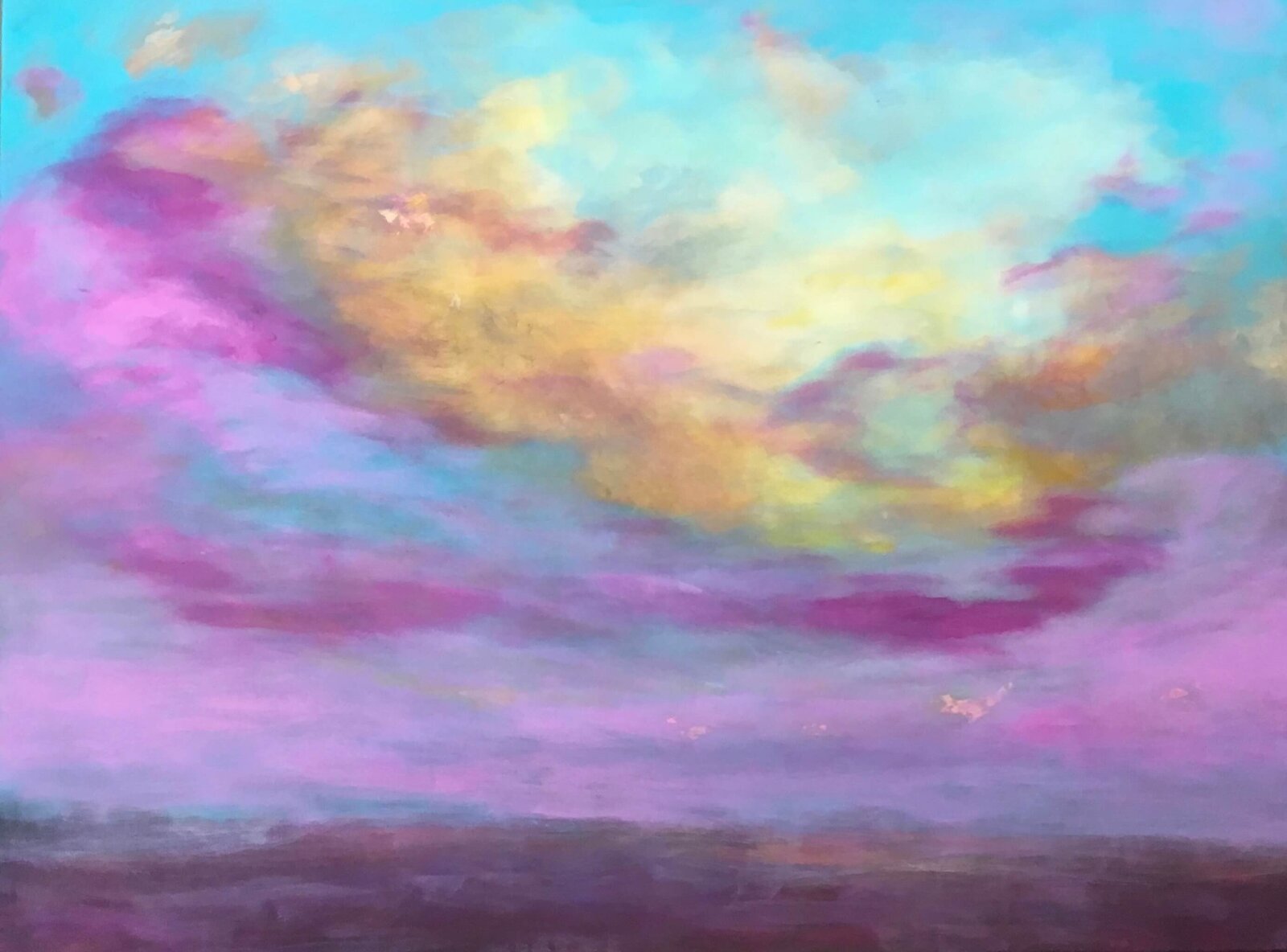 Colorful and bright clouds Oil painting by Jane Mishkind
