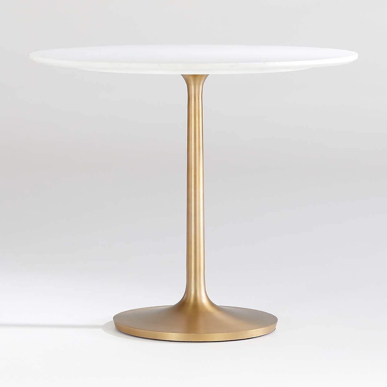 White Marble Bistro Table with Brass Base